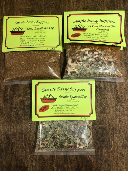 Simple Sassy Suppers Dip Mixes
