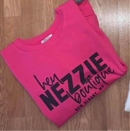Hey Nezzie Sweatshirt - Hot Pink