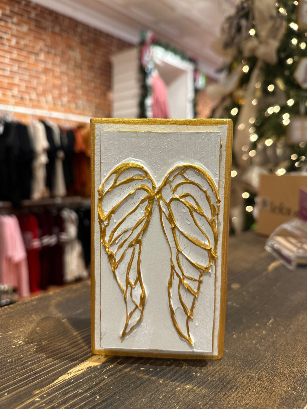 4x6 Handpainted Angel Wing Block