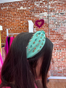Solid Color Knotted Jeweled Headband