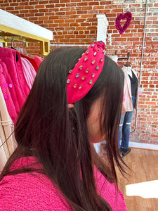 Solid Color Knotted Jeweled Headband