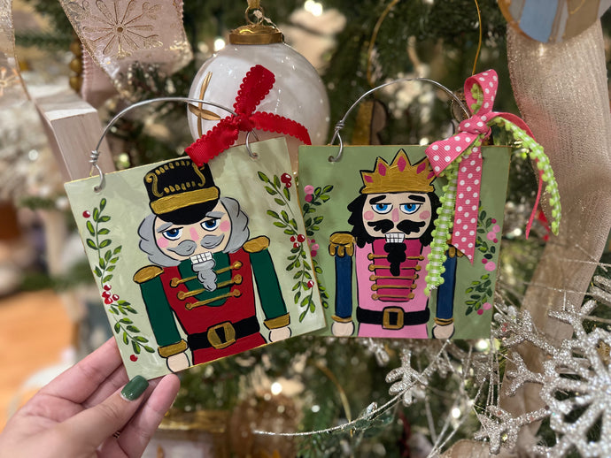 Handpainted 5x5 Wooden Nutcracker Ornaments