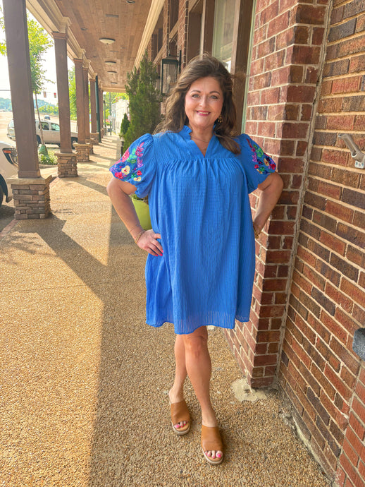 Tropical Blue Dress