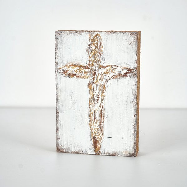 Handpainted Wood Cross Block